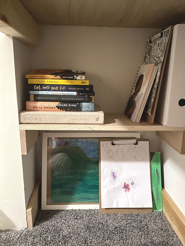 bookshelf in home office